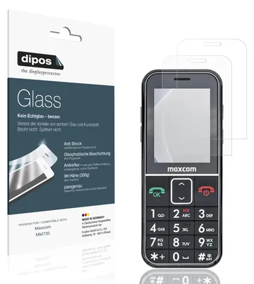 Produktbild von 2x Schutzfolie für Maxcom MM735 matt - Anti-Shock 9H Folie dipos Glass Kunststoffglas