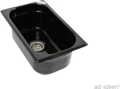 Obrázok produktu pre Nerezový drez Kempingový drez Umývadlo + odtok 265 x 160 x 100 mm Čierna