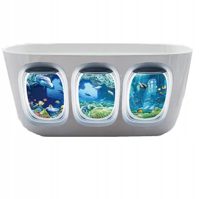 Immagine prodotto di Vasca da bagno decalcomania acquario bagno mondo subacqueo finestra adesivo 20x30cm 3x