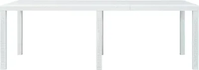 Produktbild von vidaXL Gartentisch Weiß 220x90x72 cm Kunststoff Rattan-Optik