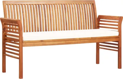 Productafbeelding van Tuinbank voor 3 personen met kussens, 150 cm, massief acaciahout