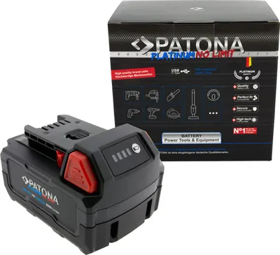 Image de PATONA Platinum 18V Battery for Milwaukee M18 with USB-C port PD45W Black