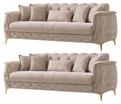 Produktbild von Sofa Set Sucre, Beige Stellvariante 3+3