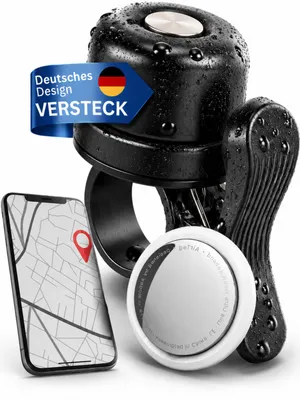 Produktbild von RUHE Fahrradklingel Apple AirTag und Android Tag versteck (22mm ø, einfache Montage) AirTag Halterung In Klingel Versteckt, Fahrrad
