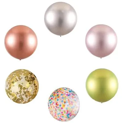 Zdjęcie produktu dla Balony metaliczne świecące 80 cm zestaw 6 sztuk urodziny wesele