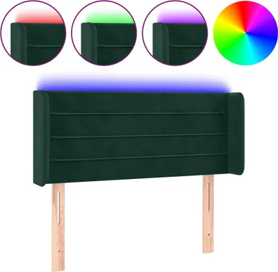 Produktbild von vidaXL LED Kopfteil Dunkelgrün 93x16x78/88 cm Samt