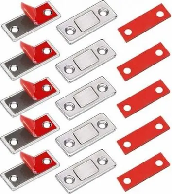 Produktbild von Magnetverschluss, 5 Stück, sehr dünne Magnetverschlüsse zum Aufkleben, starker Magnetverschluss für Möbel, Schiebetüren, Schubladen, Fenster.