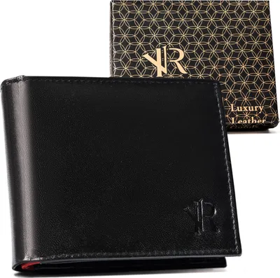Obrázok produktu pre Rovicky pánska peňaženka z prírodnej kože čierna RFID 12,5 cm