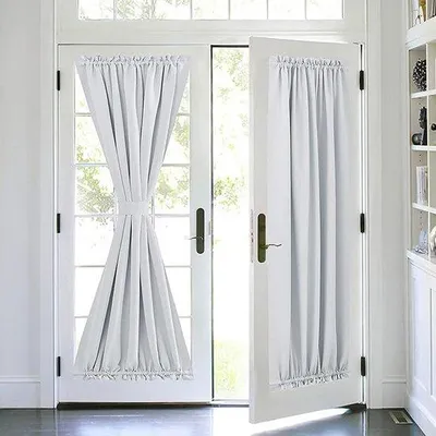 Immagine prodotto di Porta trasparente in vetro per sala colazione - Sistema moderno di porte in vetro - 1 pezzo - Bianco - 64x183 cm