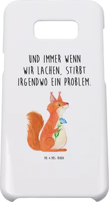 Produktbild von Mr. & Mrs. Panda Samsung Galaxy S8 plus Handyhülle  Eichhörnchen Blume - Weiß - Geschenk, Spruch Positiv, Lustige Sprüche, Handy, Spaß, Case, Motivation, Hülle, Eichhorn