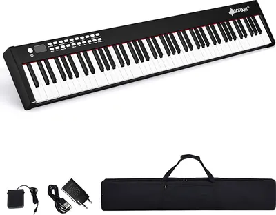 Produktbild von GOPLUS 88 Tasten Digitalpiano mit Anschlagdynamischen Standardtasten, Tragbares E-Klavier mit 128 Klänge & Rhythmen, Pedal, Keyboard mit Lehr- & Metronom-Funktionen, MIDI(88 Tasten, Weiß)