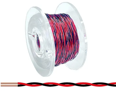 Produktbild von 1 Kupfer Lackdraht Ø 0,15 mm 10m rot/schwarz verdrillt