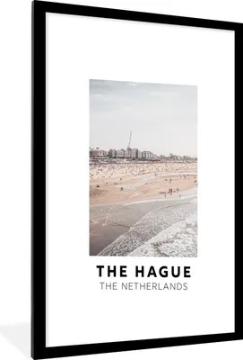 Produktbild von MuchoWow® Gerahmtes Poster Niederlande - Den Haag - Scheveningen 60x90 cm - Poster mit Schwarzem Bilderrahmen Wandposter Rahmen Foto Bilder - Dekoration - Wandposter Wohnzimmer - Hochwertig