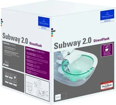 Obrázek produktu pro Villeroy & Boch Subway 2.0 - Závěsné WC se sedátkem SoftClosing, DirectFlush, alpská bílá 5614R201