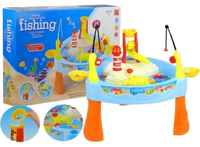 Produktbild von Leantoys Bunter Angeltisch mit Angelruten für Kinder