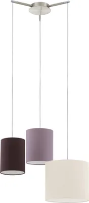 Produktbild von EGLO Pendelleuchte Tombolo, 3 flammige Hängelampe, Hängeleuchte aus Stahl und Textil, Esstischlampe, Wohnzimmerlampe hängend mit E27