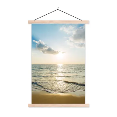Produktbild von MuchoWow® Textilposter Meer - Sommer - Strand 60x90 cm mit holzfarbenen Rahmen - Textil