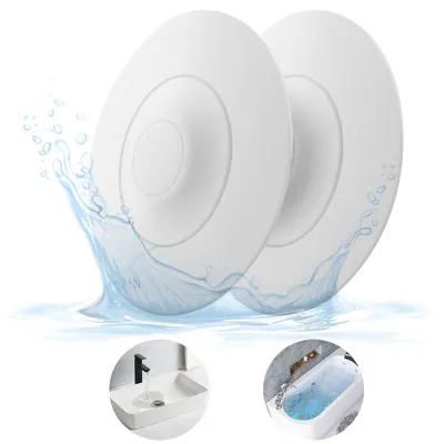 Produktbild von Silikon Abflussstopfen mit Haarsieb 2 Stück Weiß 11,2cm
