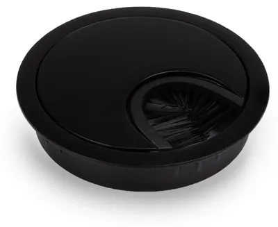 Produktbild von Novaato Schreibtisch Kabeldurchführung mit Bürstendichtung 2er Set, Kabelaufroller Loch-Abdeckung für Computer, Organizer Kabelmanagement Organizer für Haus- & Büro, Arbeitstische, 60 mm (Schwarz)