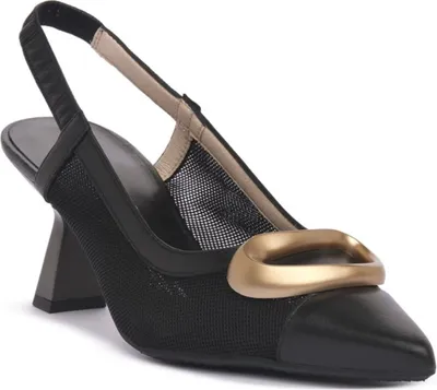 Produktbild von Hispanitas Damen Pumps aus Naturleder mit Blockabsatz in Schwarz für den Sommer