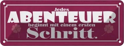 Produktbild von vianmo Blechschild 10x27 cm Abenteuer beginnt mit einem Reisen Spruch Zitat