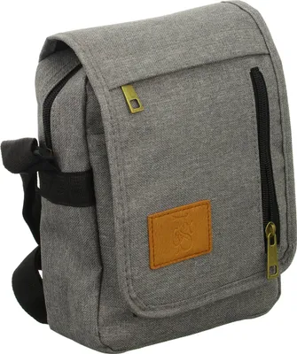 Produktbild von Graue Abendtasche aus Textil mit verstellbarem Schultergurt 18x20x6 cm