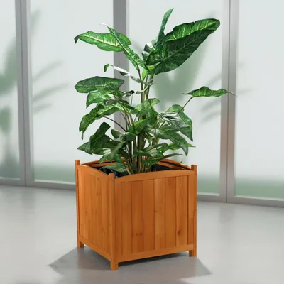 Obrázok produktu pre 50 cm kvetináč štvorcový kvetináč kvetinový stojan kvetinový box drevo hnedá