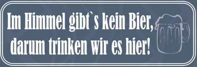 Produktbild von vianmo Holzschild 10x27 cm Im Himmel gibt`s kein Bier Dekoration