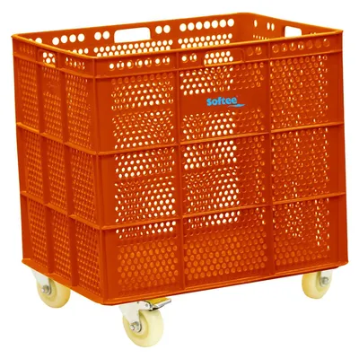 Image de PanierPolyuréthaneAvec Roues Inox Naranja - 1