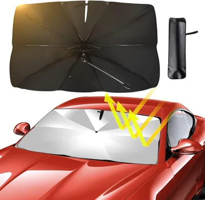 Produktbild von Auto Sonnenschutz 136,5 x 76 cm, Windschutzscheiben Sonnenschutz, Blockiert 99,9% UV-Strahlen, Faltbar für