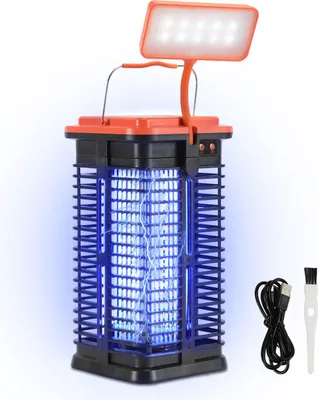 Obrázek produktu pro Izrielar 3 v 1 solární elektrický ničitele hmyzu UV 3W past na hmyz lampa na komáry past na mouchy Moskito s LED světlem USB pro domácnost, venkovní použití, kempování