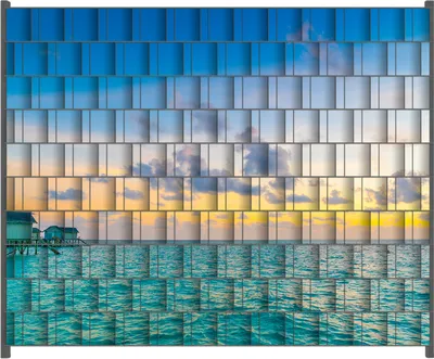 Produktbild von Wallario Zaunsichtschutz mit Motiv Wasserhäuser auf den Malediven für Ein- und Doppelstabmatten Zäune in der Größe 250 x 200 cm