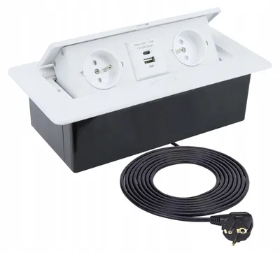 Produktbild von Design Light KOMBI BOX USB A+C Einbau-Steckdose 1,5m Weiß
