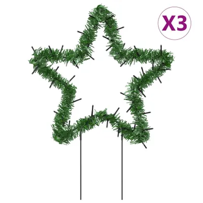 Zdjęcie produktu dla vidaXL Gwiazdy betlejemskie z kolcami 3 szt. 50 LED 29 cm