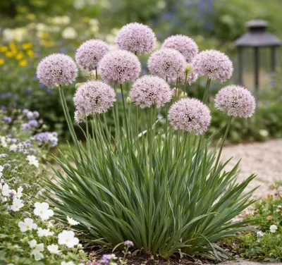 Produktbild von Stauden Gänge 3 x Allium ‚In Orbit' im 1 Liter Topf - Zierlauch - Kugelrunde Eleganz mit galaktischem Charme - Bienenfreundlich - Dauerblüher
