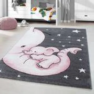 Produktbild von Homebyhome Kinderzimmer Teppich, Kinderteppich, Mädchen Teppich Trendmuster Rechteckig und Rund Weich, Grösse: 160x230 cm