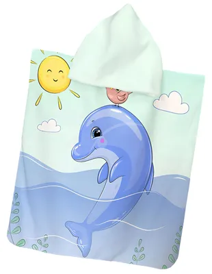 Obrázok produktu pre Detské pončo 60x120 cm - Delfín