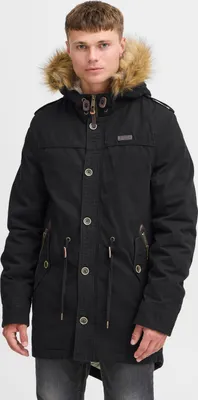 Produktbild von INDICODE IDPulsoor Herren Winterjacke Parka Mantel gefüttert mit Teddy-Futter Fellkapuze Pattentaschen Baumwollmischung Regular fit