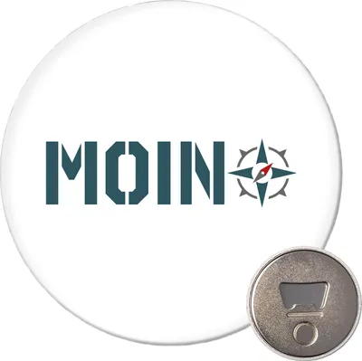 Produktbild von Huuraa Magnet Moin Kompass 59mm Kühlschrankmagnet rund Flaschenöffner Geschenkidee