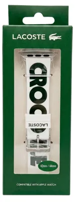 Productafbeelding van Lacoste siliconen horlogeband voor Apple Watch 42/44/45/49 mm, wit