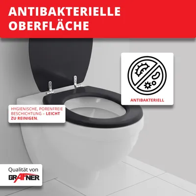 Produktbild von Grafner WC-Sitz mit Absenkautomatik in verschiedenen Designs : Black Droplets Farbe: Black Droplets
