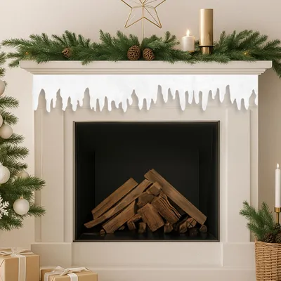 Produktbild von com-four® 5 Meter Eiszapfen Girlande als Weihnachtsdeko - Fensterbilder Weihnachten - Eiszapfen Winterdeko für Fenster und Türen
