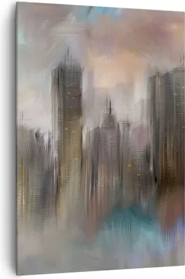 Produktbild von Bild auf Leinwand - Leinwandbild - Einteilig - Stadt Abstraktion - 70x100cm - Wand Bild - Wanddeko - Wandbilder - Leinwanddruck - Wanddekoration - Leinwand bilder - Wandbild - PA70x100-3675