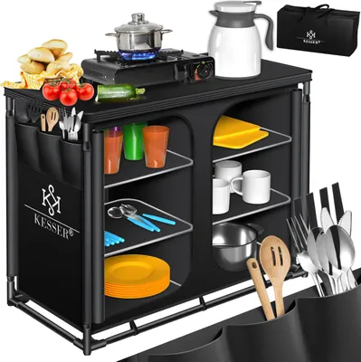 Produktbild von KESSER® Campingschrank, Campingküche mit Aluminiumgestell, inkl.Tragetasche , Kocherschrank für Camping , Campingmöbel , Outdoor