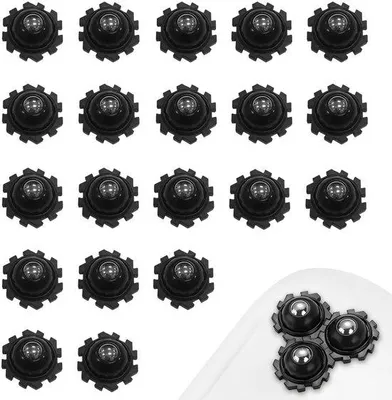 Produktbild von Set von 20 Mini-Kugelrollen, kleine Rollen für Möbel, Mini-Kugelrollen, selbstklebend, 360° drehbar, Mini-Universal-Rollen, Rollen für kleine Möbel, Kaffeemaschinen, Schubladen
