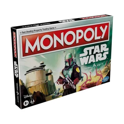 A product box for a Monopoly board game with a Star Wars: Boba Fett theme.
