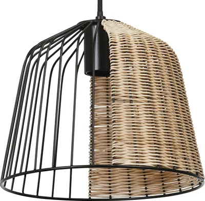 Produktbild von OSRAM DECOR Cage Bell Pendant Hängeleuchte, E27, nicht dimmbar, IP20, Rattan/Metall, 260mm, schwarz/braun