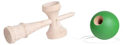Immagine prodotto di gioco in legno Kendama 18 cm verde