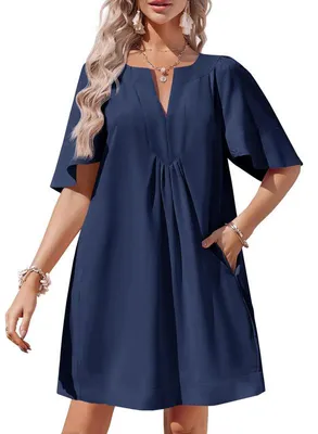Produktbild von Kurzes, schmetterlingsförmiges Minikleid für Damen,V-Ausschnitt,lockere Passform