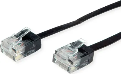 Produktbild von ROLINE UTP Patchkabel Cat.6A (Class EA), extra-flach, schwarz, 1 m